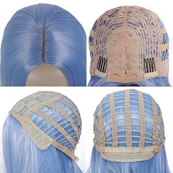 Light Blue Wig Short Straight Bob. 12” - Picture 4 of 10